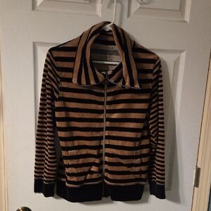 Striped Brown and Black Women's Jacket